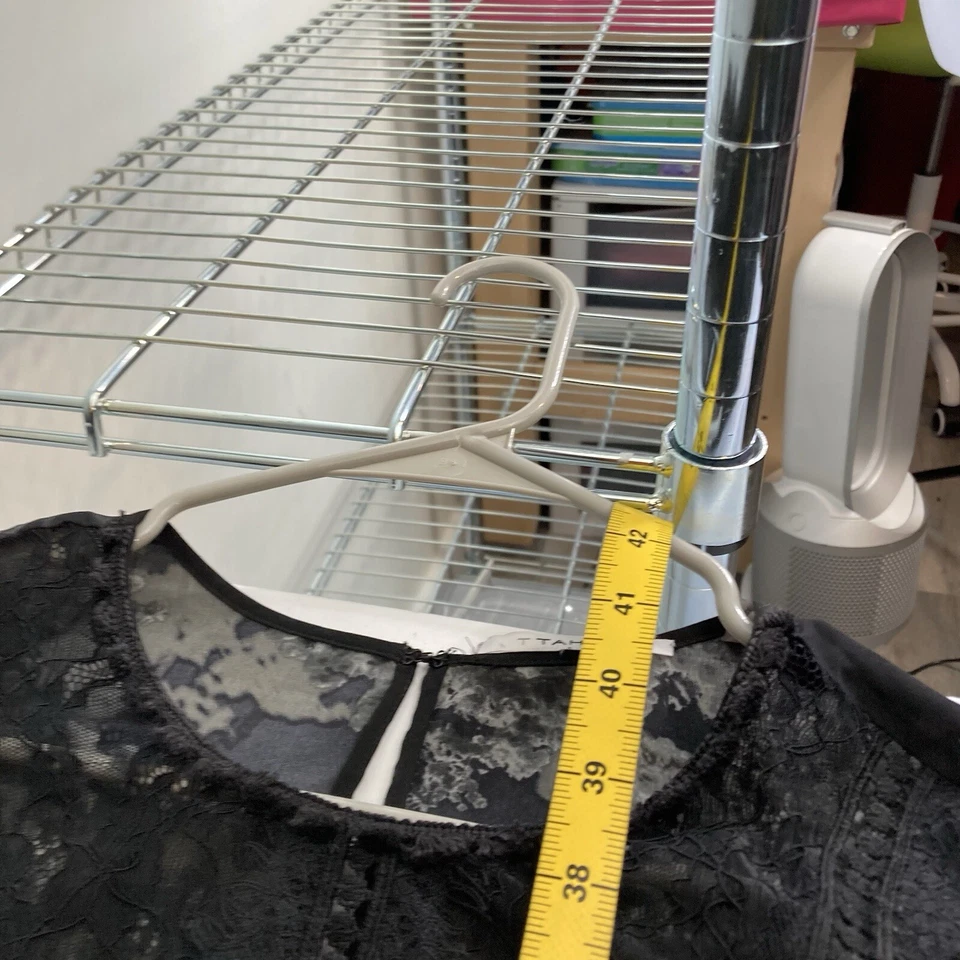 Vestido midi de encaje floral negro para mujer Tahari talla talla XL caprichoso boho brujo Foto 3 de 4