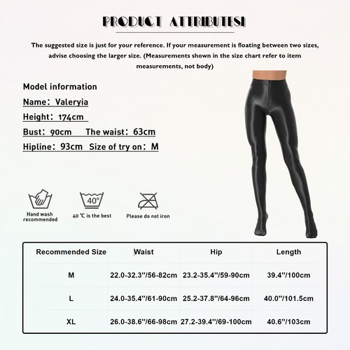 UK Womens Oil Shiny Glossy Crotchless Tights High Stretch Tights Dance Pantyhose - Picture 70 of 120