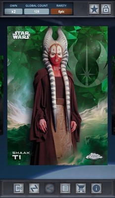 Shaak Ti - Green Epic - Star Wars Card Trader Chrome Sapphire 2025