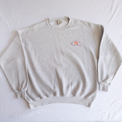 Vintage Lee Heavyweight Heather Gray Embroidered Teton Valley Size XL