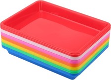 21 Pa 7 Colors Plastic Art Trays, 10.8 x 8.3 Inch Plastic