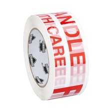 White Red Fragile Handle with Care Tape 2.83 Inch x 110 Yards 2 Mil 12 Rolls
