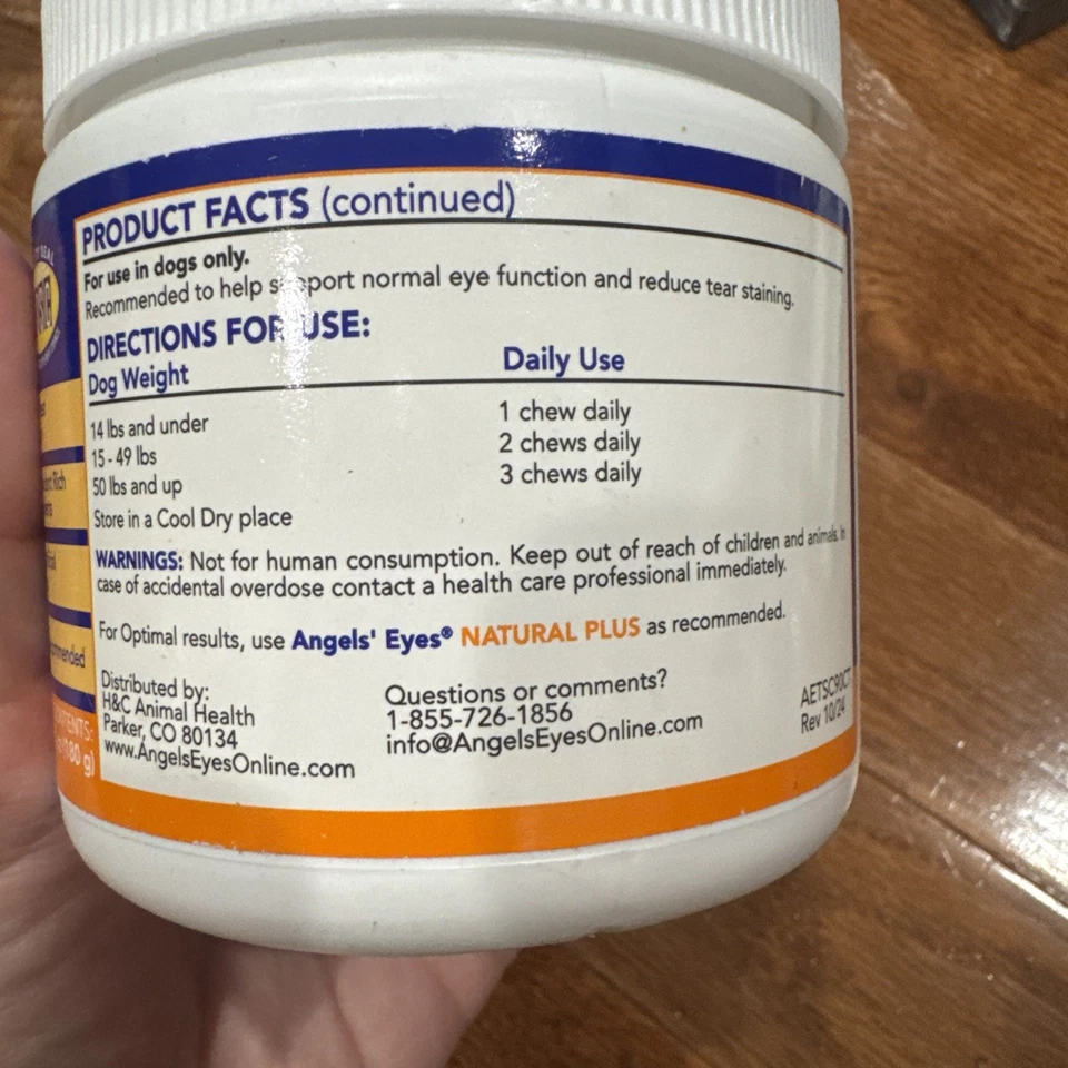 Dog Tear Stain Prevention Soft Chews Natural Chicken 90 Count Angels’ Eyes - Image 3 of 4