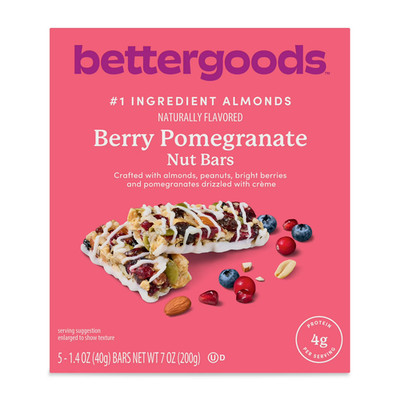 bettergoods Berry Pomegranate Nut Bars, 1.4 oz, 5 Count