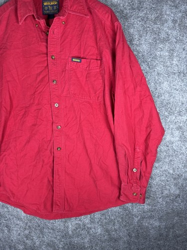 Woolrich Hemd Herren Gr. XL rot sämisch schweres Tuch Camp Jagd Button Down - Bild 3 von 8