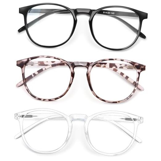 Blue Light Blocking Glasses in Black, Leopard & Clear Styles  -image