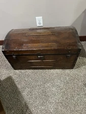 Vintage Antique Old Style Wood Chest Trunk Treasure Box Case Storage Home Decor