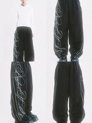 New European American Hip-hop Letter Harajuku Loose High Waist Wide-leg Pants Me