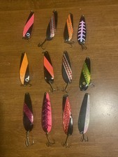 (12) Black Trolling Spoon Lot