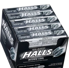 Halls Extra Strong Intense Cough Drops - Box Of 12 Rolls - Free Shipping