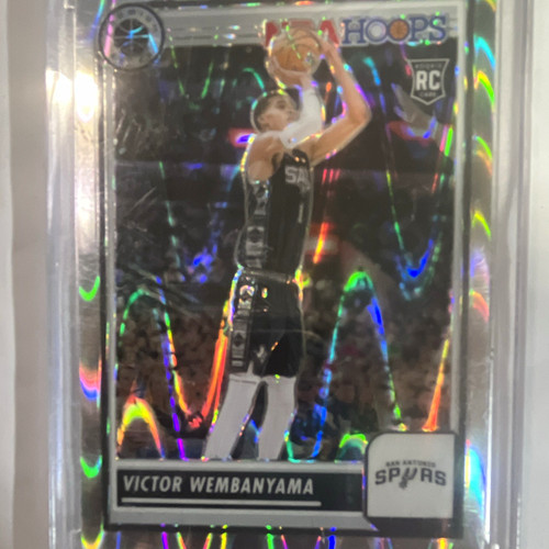 Panini 2023-24 NBA Hoops Premium Stock seismic wave Prizm Victor Wembanyama RC