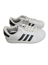 Adidas Grand Court 2.0 White Black Stripes Kids Sneakers NEW Size 4