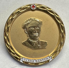Red Cross Clara Barton Award Pin Numbered Vintage Pin Brooch Gold J-944