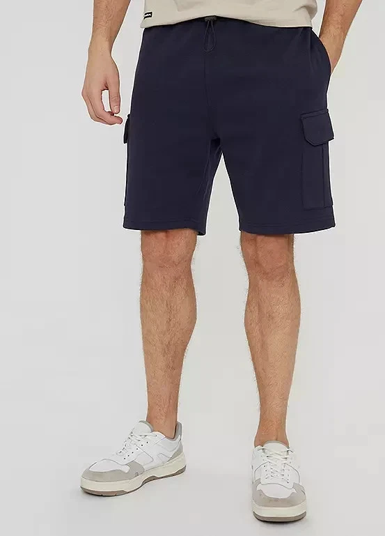 Men's 'Wolf' Fleece Shorts - Navy Size Small S (fmn28-32)