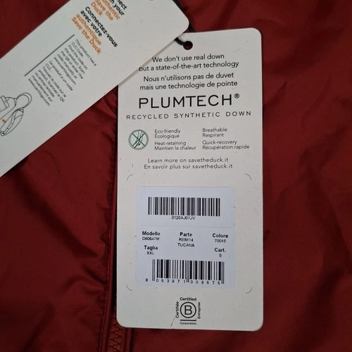 Save The Duck Tucana Vest Men XXL Burnt Orange Plumtech Eco Friendly Zip Pockets image 12