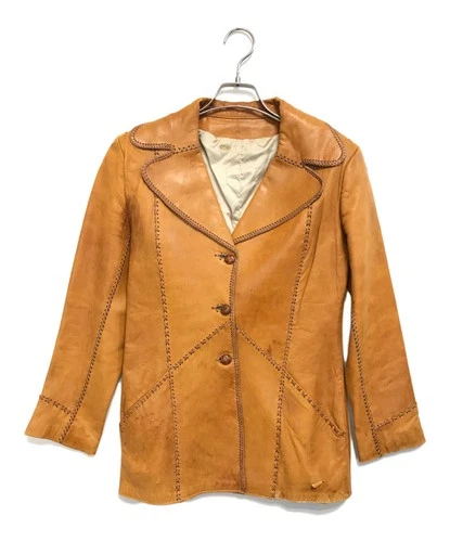 VINTAGE Leather Jacket Listed on Tag Men's Size S Brown - product listing photo