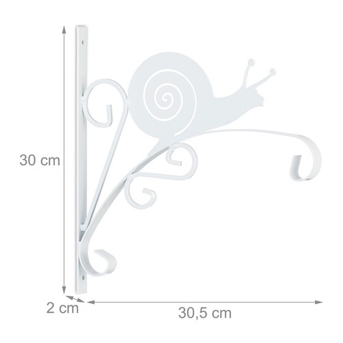 Gancho macetas pared blanco Colgador jardín hierro Percha exterior con caracol - Imagen 4 de 8