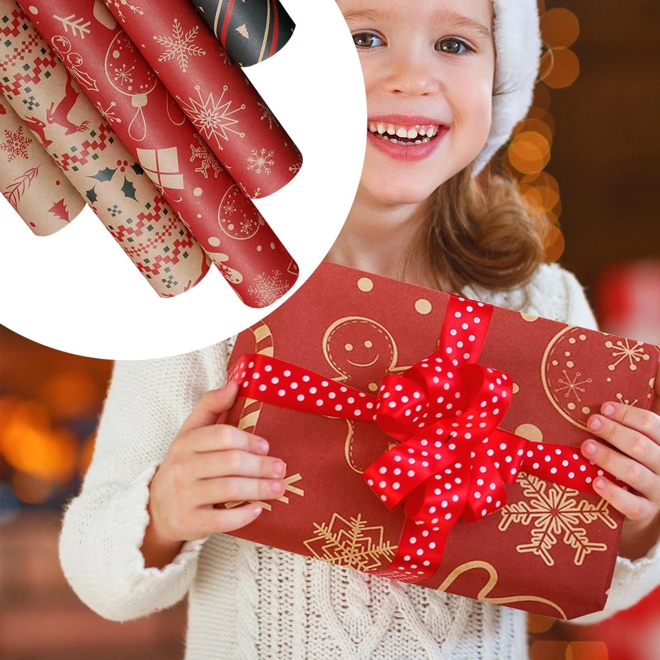 Christmas Wrapping Paper Sheets Wrap Roll Thick Wrapping Paper 5X Wrap boosted - Image 3 of 4