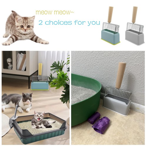 Metal Cat Litter Scooper with Holder,Stainless Steel Litter Scooper with Hold... - 第 2/7 張圖片