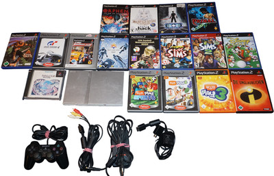PS2 Konsole mit 1 Controller+17 Top Spiele. Hack, Orphen, Ever Grace, Primal.RAR