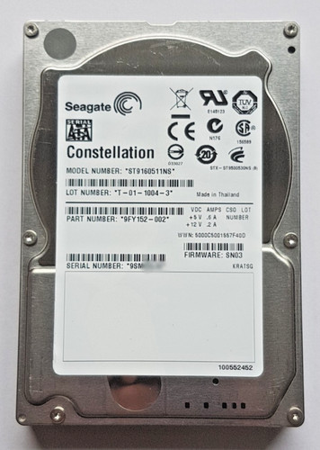 160 GB SATA Seagate Constellation 7200.1 ST9160511NS 32MB HDD 2.5" Festplatte