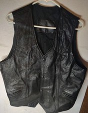 Branded Garments Leather Vest Black Size 44 Made In USA