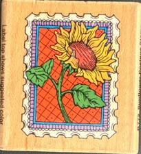 Hero Arts Sunflower Postage Stamp Rubber Stamp