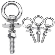 ZYUAROM 4 Pack M8 Stainless Steel Eye Bolts with Nuts, 5/16 x 2 Long Lifting ...