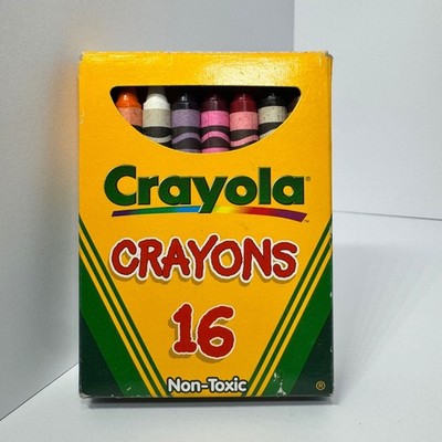 Vintage 1999 Crayola 16 Count Crayons Box Binney & Smith Non-Toxic USA Used Set