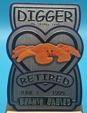 TY Digger the Orange Crab /2160 LOW Number Beanie Babies Die-Cut RARE EX+ Silver
