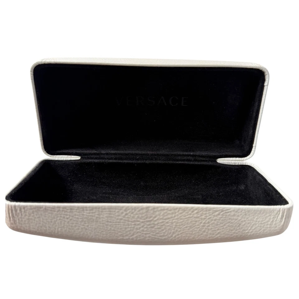 Versace White Leather Sunglasses Case Hard Shell Eyeglass Glasses Holder - Image 2 of 4