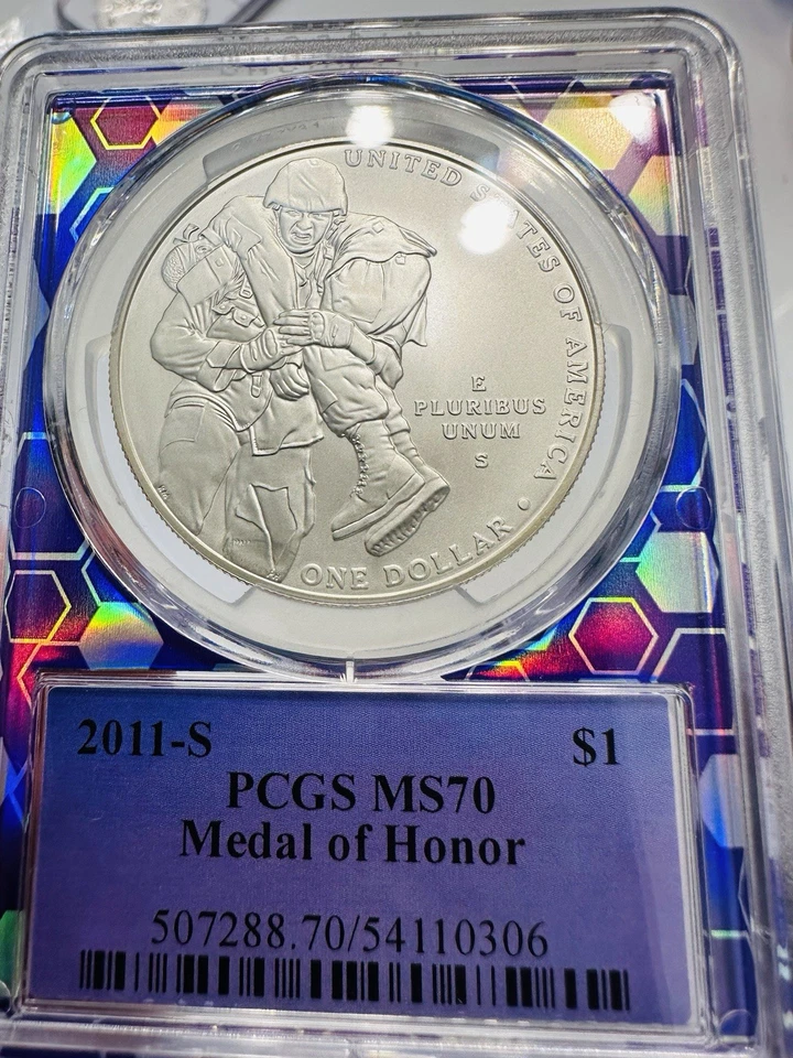2011-S Medal of Honor US Mint Commemorative Silver Dollar PCGS MS70 - Image 4 of 4