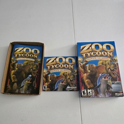 Zoo Tycoon Complete Collection PC 2003 Microsoft Dinosaur Digs Marine Mania Box
