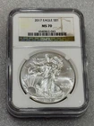 2017 SILVER EAGLE  NGC MS70  Brown Label ~~ Pristine - NO SPOTS (043)
