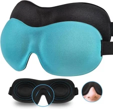 Sleep Mask for Side Sleepers 2-Pack 3D Contoured Eye Mask Light-Blocking Comfort