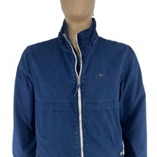 Veste Hollington Paris En Sergé De Coton - Col Charpentier, Taille L, Bleue, Occasion Très Bon état