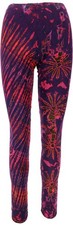 Unikat Batik Damen Leggings, Stretch Hose für Frauen, Yogahose - beere