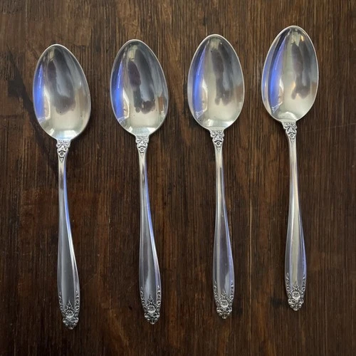 Four International Sterling Silver "Prelude" Teaspoons No Mono 118 Grams 4.2 Oz