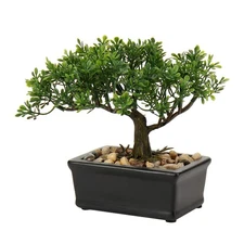 Artificial Bonsai Tree Juniper Faux Plants Indoor Small Fake Plants Decor wit...