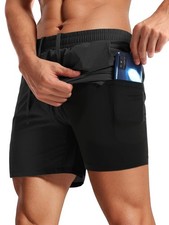 Men's Workout Shorts with Liner 5 Inch Quick Dry 2 in 1 Running Shorts for Me...