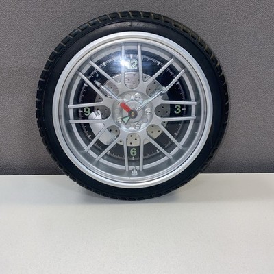 Race Car Wheel Tire Clock 10.5 Inch Mag Spoke Rim Man Cave Wall Clock Working