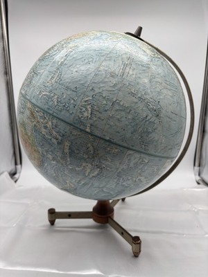 Vintage Replogle Land and Sea Globe 12'' Diameter Raised Relief with USSR
