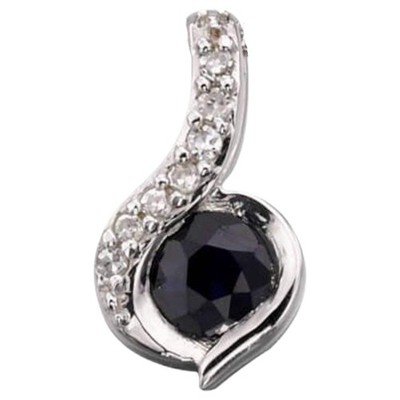 Elements Gold GP881L Anhänger Mit Blauem Saphir-Mosaik Und Diamant In 9ct Gold