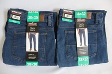 Kirkland Signature   Men's Straight Fit Stretch Blue Denim Jean   Reinforced Hem