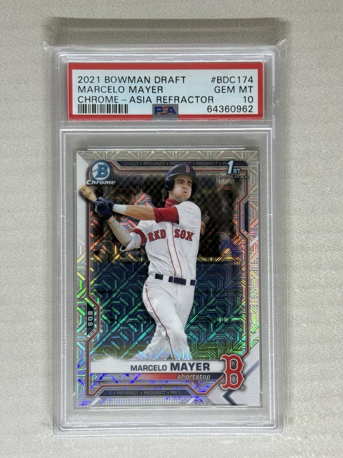 2021 Bowman Draft Chrome Marcelo Mayer Asia Refractor #BDC-174 PSA 10
