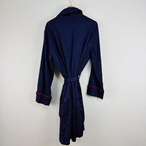 Peter Alexander Men's Robe Dressing Gown Navy Blue Red Contrast Trim M - Picture 12 of 22