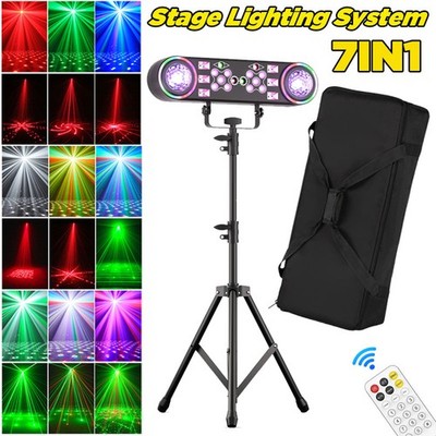 Complete Professional 7IN1 Stage LEDs Light Band Wash DMX System & Stand +Bag
