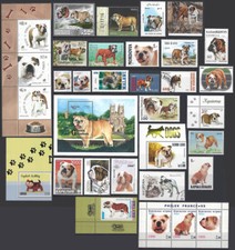 [buld] Frame it - Dog Breed BULLDOG - 32 Diff Stamps & 1 Souvenir Sheet - VF