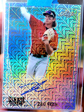 2021 Leaf Metal Draft Baseball ZAC VEEN Silver Mojo Autograph 1990 Retro