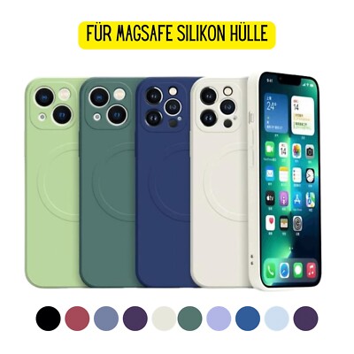 Magsafe Hülle für iPhone 16 15 14 13 12 11 Pro Max Mini Plus Silikon Schutz Case